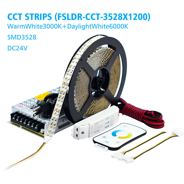 Double Row DC24V 3528SMD 1200LEDs CCT Flexible LED Light - Pure White+Warm White Double Row DC24V 3528SMD 1200LEDs CCT Flexible LED Light - Pure White+Warm White
